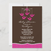 Pink Elephant Mobile Baby Shower Invitation Einladung (Vorderseite)