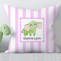 Pink Elephant Monogram Baby Girl