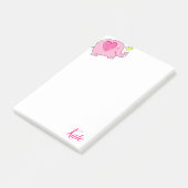 Pink-Elephant nach dem Stift Post-it Klebezettel (angewinkelt)