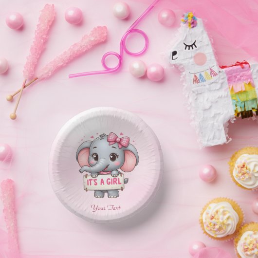 Pink Elephant Paper Bowl Pappteller (Party)