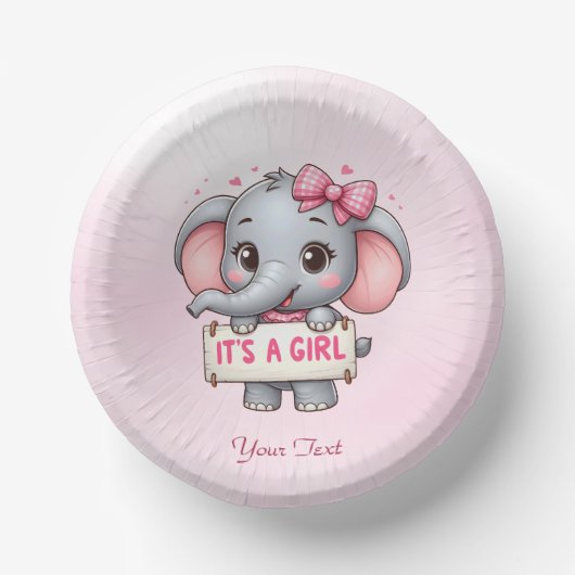 Pink Elephant Paper Bowl Pappteller (Vorderseite)