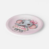 Pink Elephant Paper Plate Pappteller (Schrägansicht)