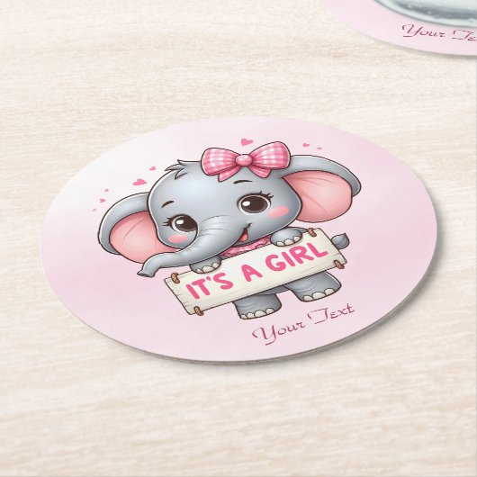 Pink Elephant Paper Untersetzer (Angewinkelt)