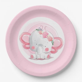 Pink Elephant Pappteller
