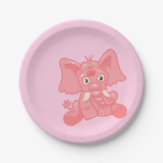 Pink Elephant Pappteller (Vorderseite)