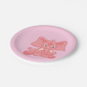 Pink Elephant Pappteller (Schrägansicht)