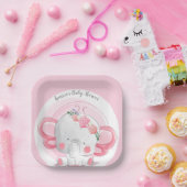 Pink Elephant Pappteller (Party)