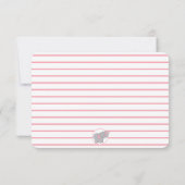 Pink Elephant Personalisiert Kids Stationierung Dankeskarte (Rückseite)