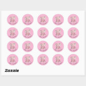 Pink Elephant Polka Dot Design Geschenktasten Runder Aufkleber (Blatt)