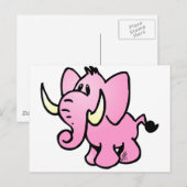 Pink Elephant Postkarte (Vorne/Hinten)