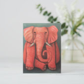 Pink Elephant Postkarte (Stehend Vorderseite)