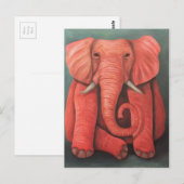 Pink Elephant Postkarte (Vorne/Hinten)