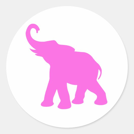 Pink Elephant Runder Aufkleber (Vorderseite)
