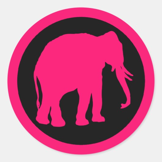 PINK ELEPHANT RUNDER AUFKLEBER (Vorderseite)