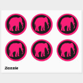 PINK ELEPHANT RUNDER AUFKLEBER (Blatt)