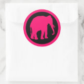 PINK ELEPHANT RUNDER AUFKLEBER (Tasche)