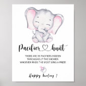 Pink Elephant Schnuller Hunt Baby Showspiel Poster (Vorne)