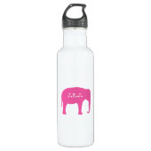 Pink Elephant-Silhouette mit Ihrem Text Edelstahlflasche (Vorderseite)