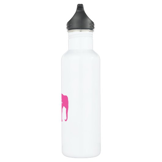 Pink Elephant-Silhouette mit Ihrem Text Edelstahlflasche (Rechts)