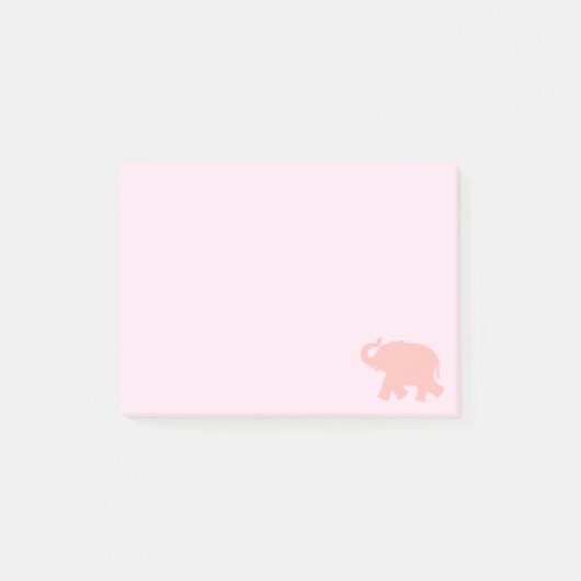 Pink Elephant Silhouette Post-it Klebezettel (Vorderseite)