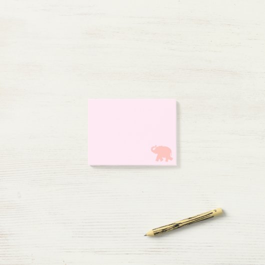 Pink Elephant Silhouette Post-it Klebezettel (Auf Schreibtisch)