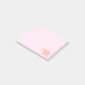 Pink Elephant Silhouette Post-it Klebezettel (angewinkelt)