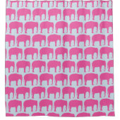 Pink Elephant Silhouetten Muster Duschvorhang (Vorderseite)