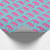 Pink Elephant Silhouetten Muster Geschenkpapier (Ecke)