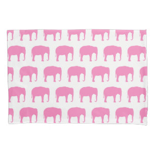 Pink Elephant Silhouetten Muster Kissenbezug