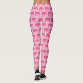 Pink Elephant Silhouetten Muster Leggings (Rückseite)