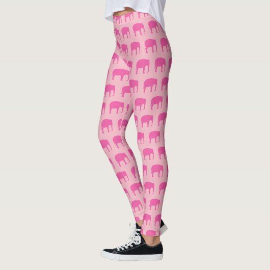 Pink Elephant Silhouetten Muster Leggings (Links)