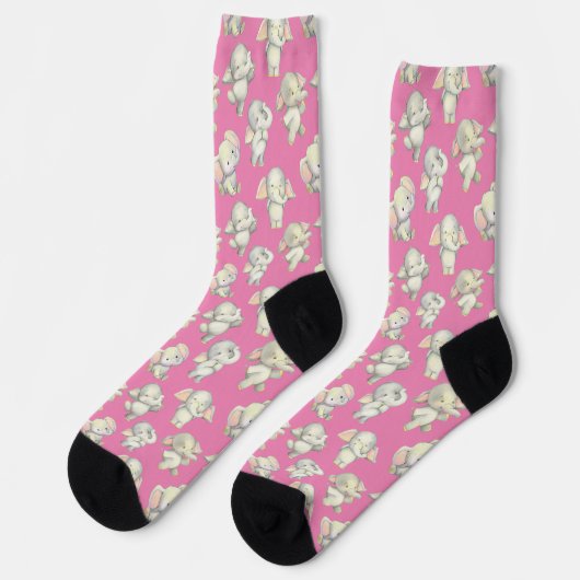 Pink Elephant Socks Socken (Linkes Detail)
