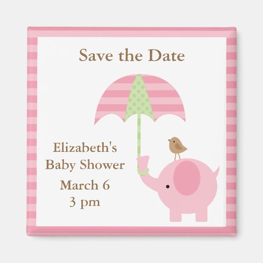 Pink Elephant Speichern Sie die Datumsmagnete Magnet (Vorne)
