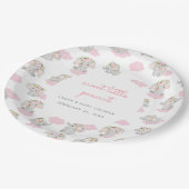 Pink Elephant Sweet Little Peanut Baby Dusche Pappteller (Schrägansicht)
