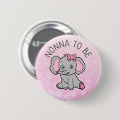 Pink Elephant Themed Nonna Be Baby Shower Button (Vorne & Hinten)