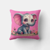 Pink Elephant Throw Pillow Kissen (Rückseite)