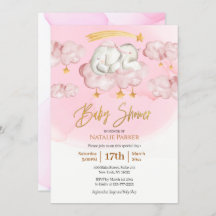 Pink Elephant Twinkle Little Star Girl Baby Dusche