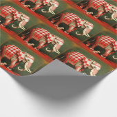 Pink Elephant und Polka Dot Chihuahua Geschenkpapier (Ecke)