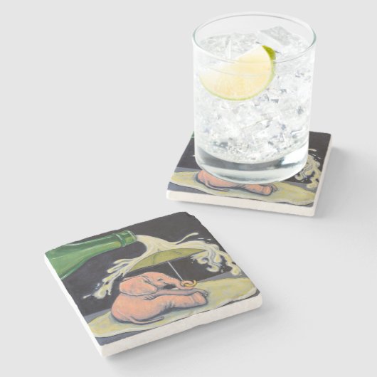 Pink Elephant Untersetzer (Seitenansicht)