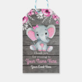 Pink Elephant Vielen Dank, dass Sie auf rustikalen Geschenkanhänger (Vorderseite)