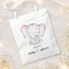 Pink Elephant Watercolor Babydusche Geschenktütchen