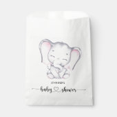 Pink Elephant Watercolor Babydusche Geschenktütchen (Vorderseite)