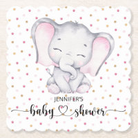 Pink Elephant Watercolor Babydusche