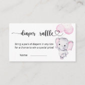 Pink Elephant Watercolor Diaper Umrandung Begleitkarte (Vorderseite)