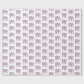 Pink Elephant Watercolor Geschenkpapier (Flach)