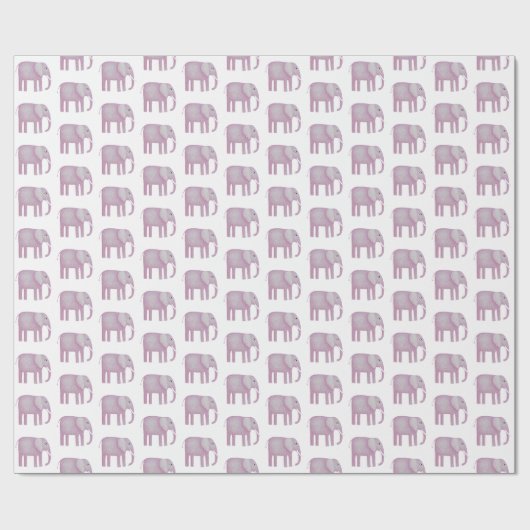 Pink Elephant Watercolor Geschenkpapier (Flach)