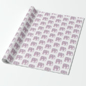 Pink Elephant Watercolor Geschenkpapier (Ungerollt)