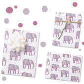 Pink Elephant Watercolor Geschenkpapier Set