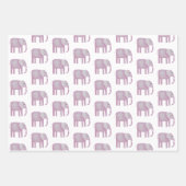 Pink Elephant Watercolor Geschenkpapier Set (Vorderseite)