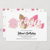 Pink Elephant zweite Geburtstagsparty Einladung (Vorne/Hinten)